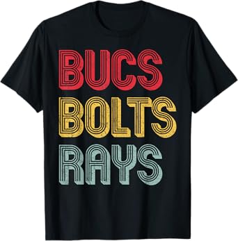 Retro Vintage Bucs Bolts Rays T-Shirt