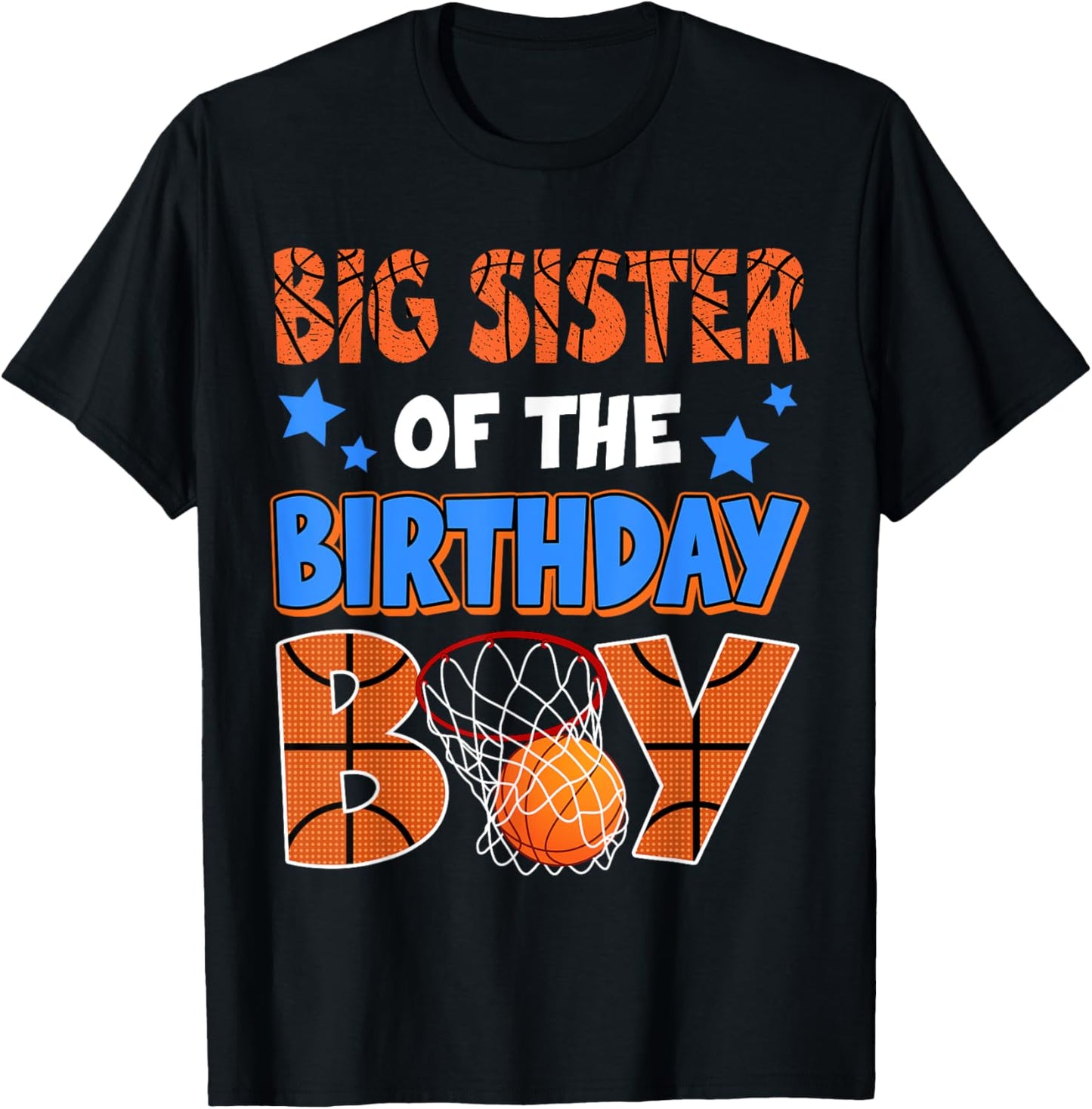 Basketball Big Sister Of The Birthday Boy Family Matching T-Shirt