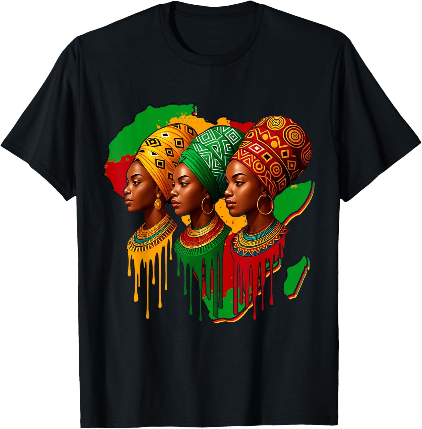 Juneteenth 1865 Afro Free-ish Black Queen African Map Women T-Shirt