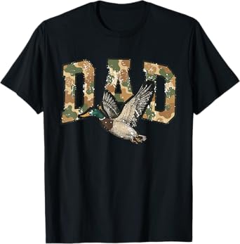 Camo Dad Father's Day Camo Flying Duck Hunting Dad Hunter T-Shirt