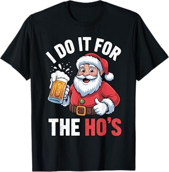 Funny Santa Beer Christmas Drinking Outfit T-Shirt