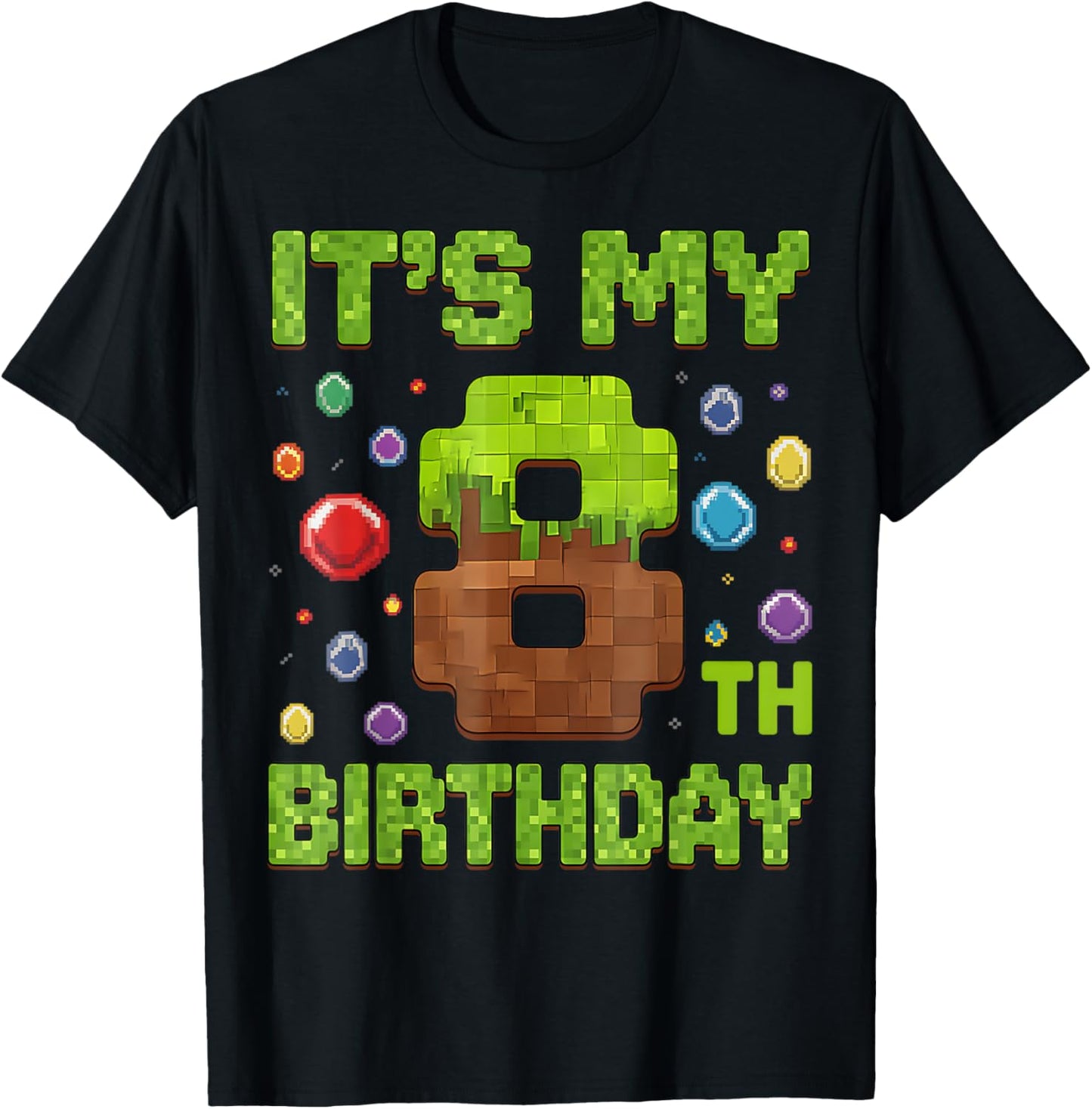 Kids It's My 8th Birthday Video Game Pixel 8 Year Old T-Shirt