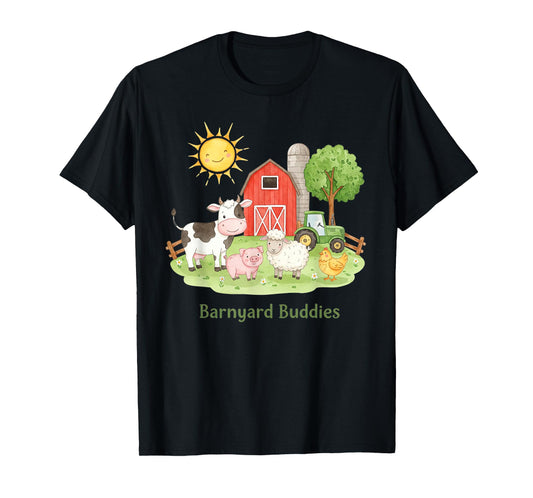 Barnyard Buddies Cute Cow Sheep Pig Hen On The Farm Barnyard T-Shirt
