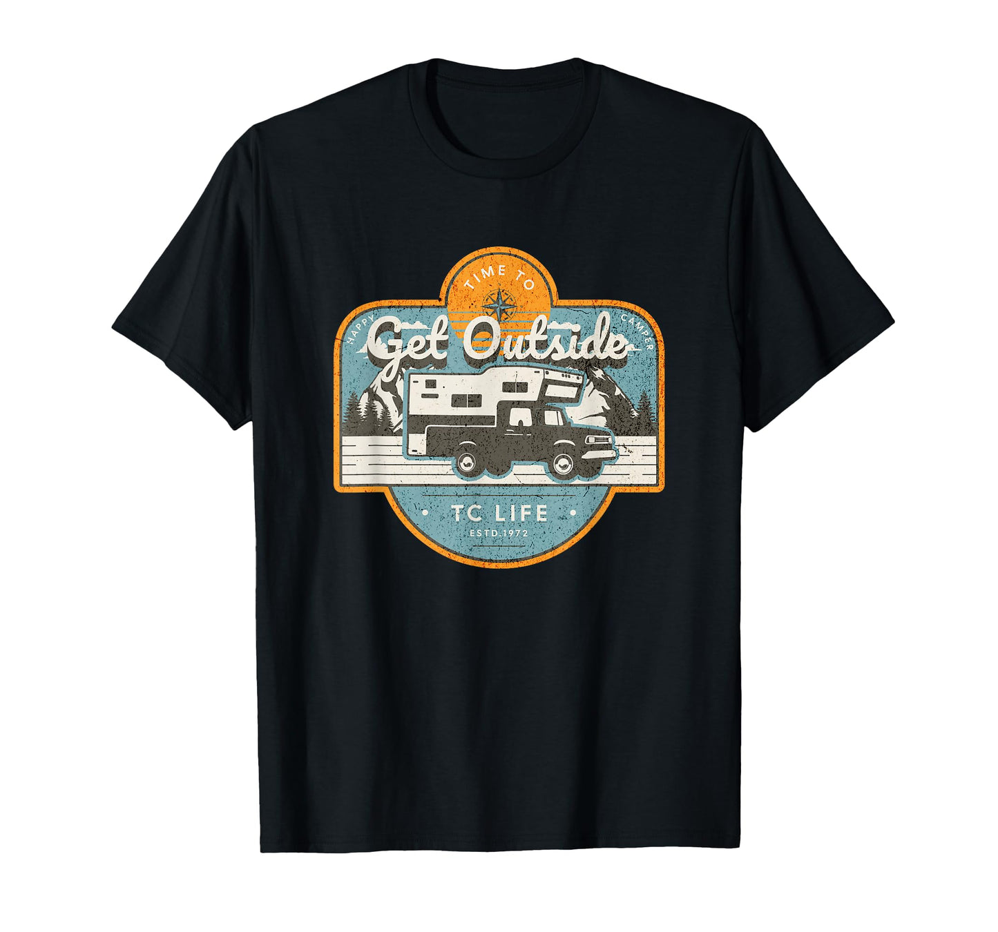 Mountain Adventure Truck Bed Camper for Forest Off-Road Fun T-Shirt