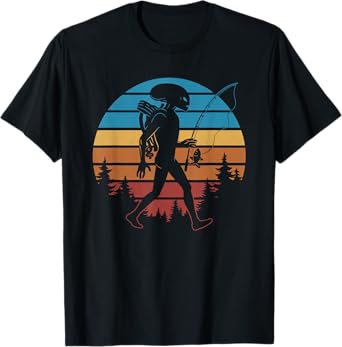 Aliens Fisherman Funny Sci-Fi Fishing UFO T-Shirt