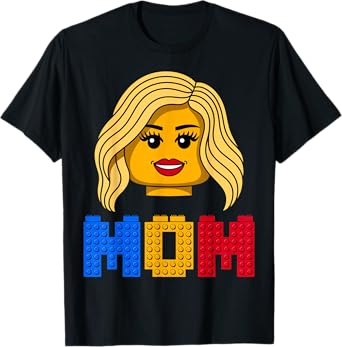 Family Mom Master Builder Building Bricks Blocks Mothers Day T-Shirt