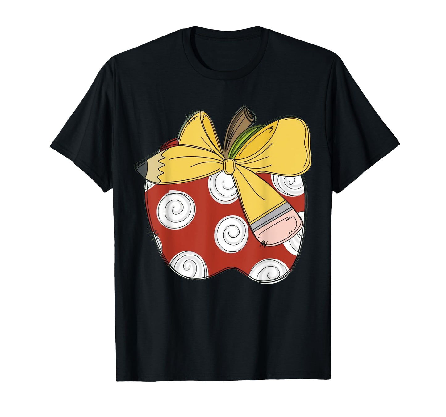 Teacher Coquette Pencil Bow And Apple Teacher T-Shirt