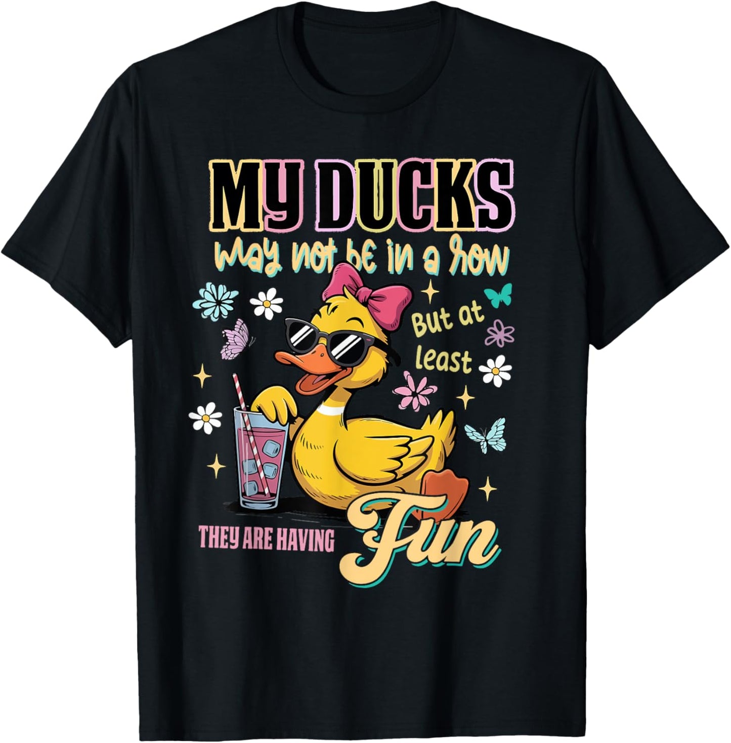 Funny Ducks Not in a Row Sarcastic Funny Mental Health T-Shirt
