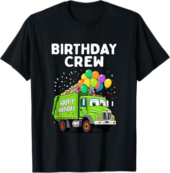 Birthday Crew Boys Garbage Truck Bday Family Matching Kids T-Shirt