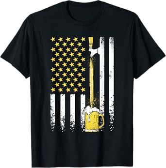 USA American Flag Vintage Craft Beer Brewery 4th of July Men T-Shirt