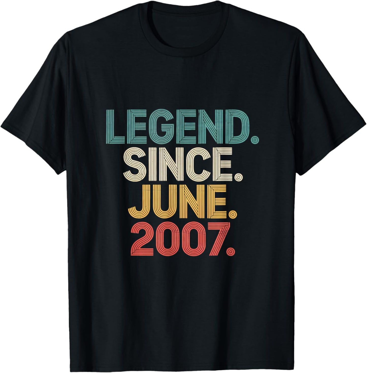18 Years Old Legend Since June 2007 18th Birthday T-Shirt