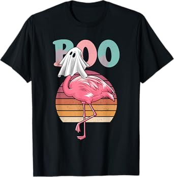 Flamingo Ghost Boo Pink Halloween Costume Flamingo Lover T-Shirt