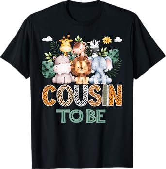 Soon To Be Cousin Jungle Animal Safari Gender Reveal T-Shirt