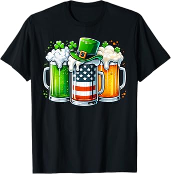 Irish Beer Ireland Flag St Patricks Day Men Women Leprechaun T-Shirt