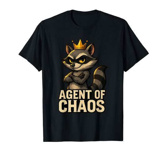 Funny Raccoon Agent of Chaos Sarcastic Trash Panda Meme T-Shirt