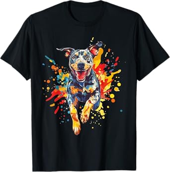 Catahoula Lover Colorful Splash Art Catahoula Leopard Dog T-Shirt