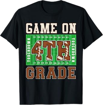 4th Grade Boys Kids Football Back to School Fourth Grade T-Shirt