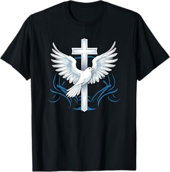 Holy Spirit Dove Praise Jesus Baptism of Jesus Cross T-Shirt