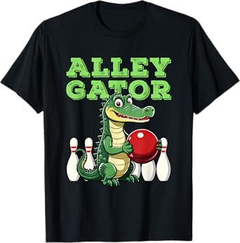 Alley Gator Bowling Bowler Team League T-Shirt
