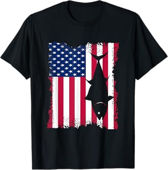 Vintage Love Yellowfin Tuna Vintage US Flag Bluefin Tuna T-Shirt