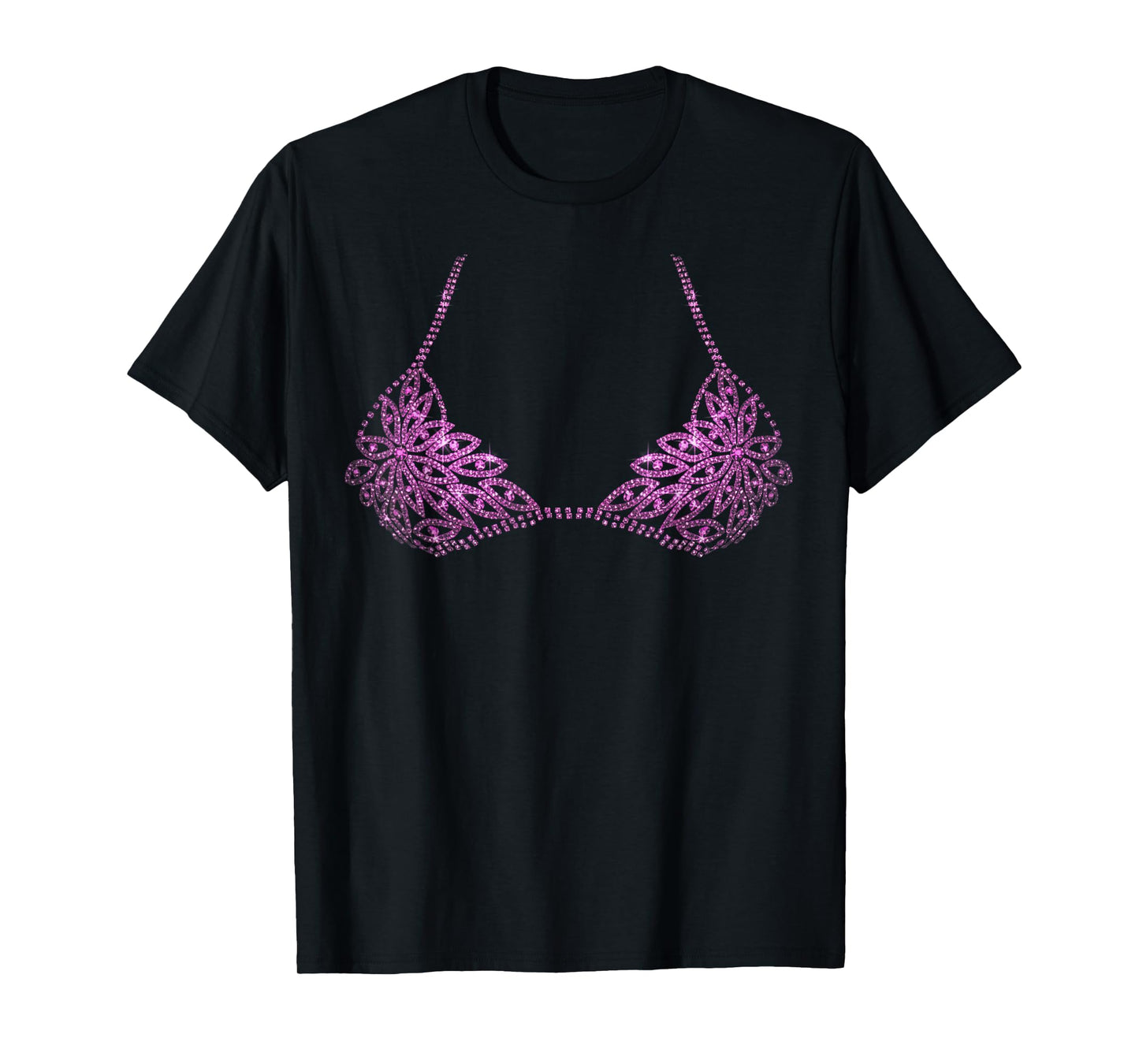 Halloween Pink Bra Design Costume Show Girls Women Team T-Shirt