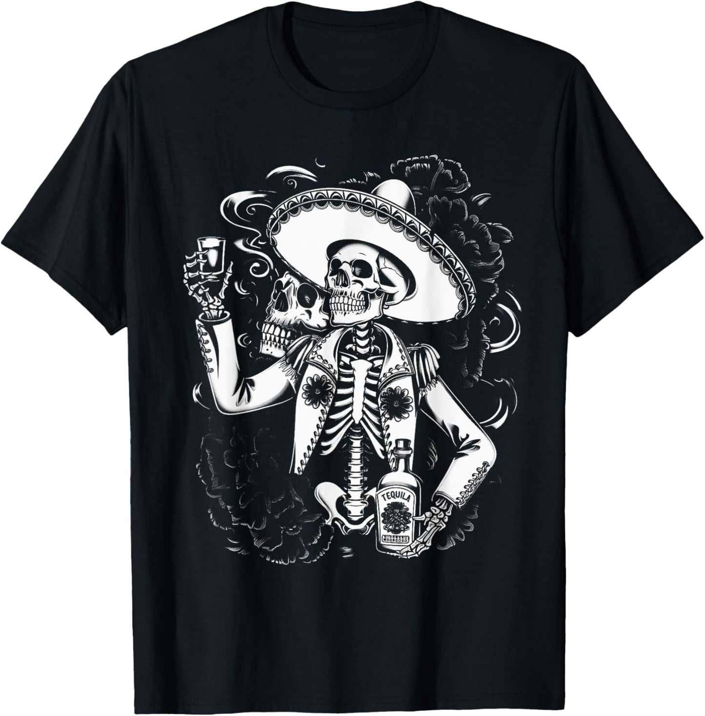 Mexico Vintage Skeleton Tequila Dia De Los Muertos Mexican T-Shirt