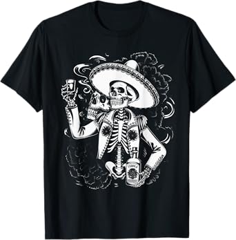 Mexico Vintage Skeleton Tequila Dia De Los Muertos Mexican T-Shirt