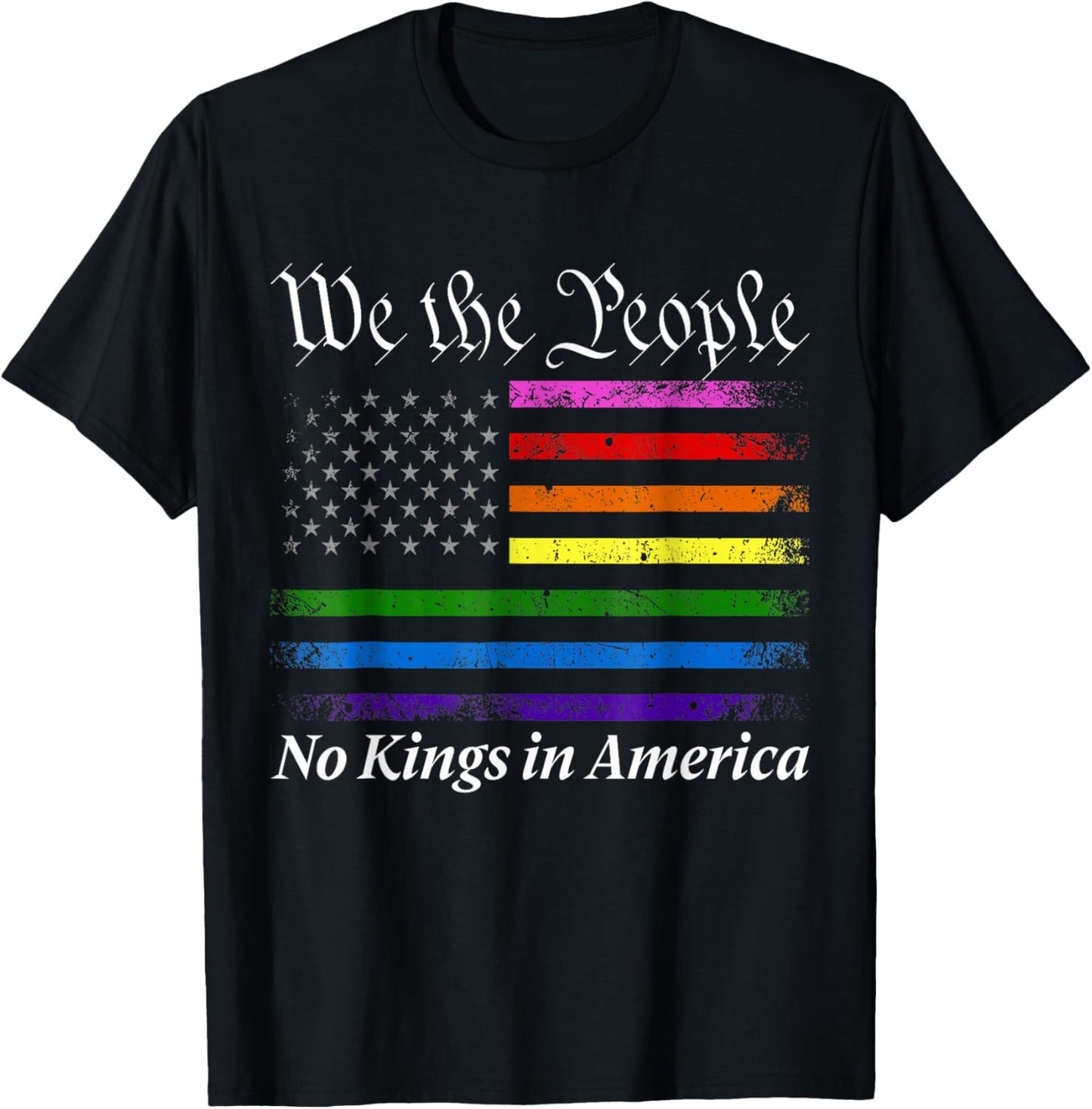No Kings In America We The People US Flag T-Shirt