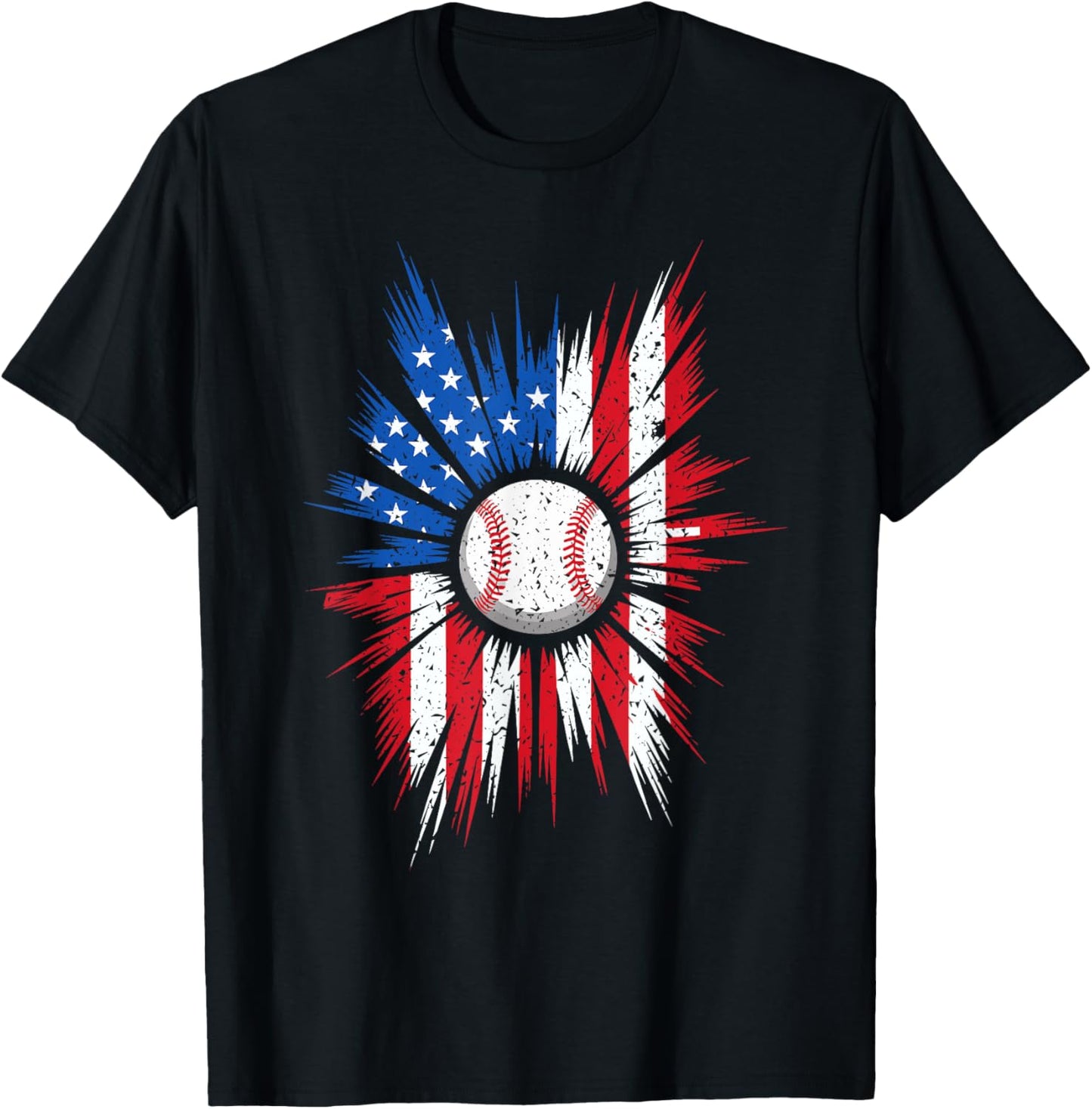 Baseball 4th Of July Patriotic Kids Usa American Flag Boys T-shirt