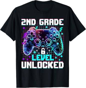 Controller 2nd Grade Level Unlocked First Day Of School Boys T-Shirt