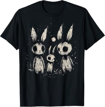 Creepy Cute Bunny Rabbits Horror Goth Grunge Alt Aesthetic T-Shirt