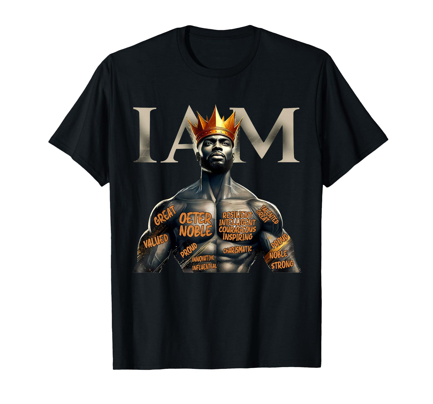Black History I Am Black Man King Dad Afro Melanin Men T-Shirt