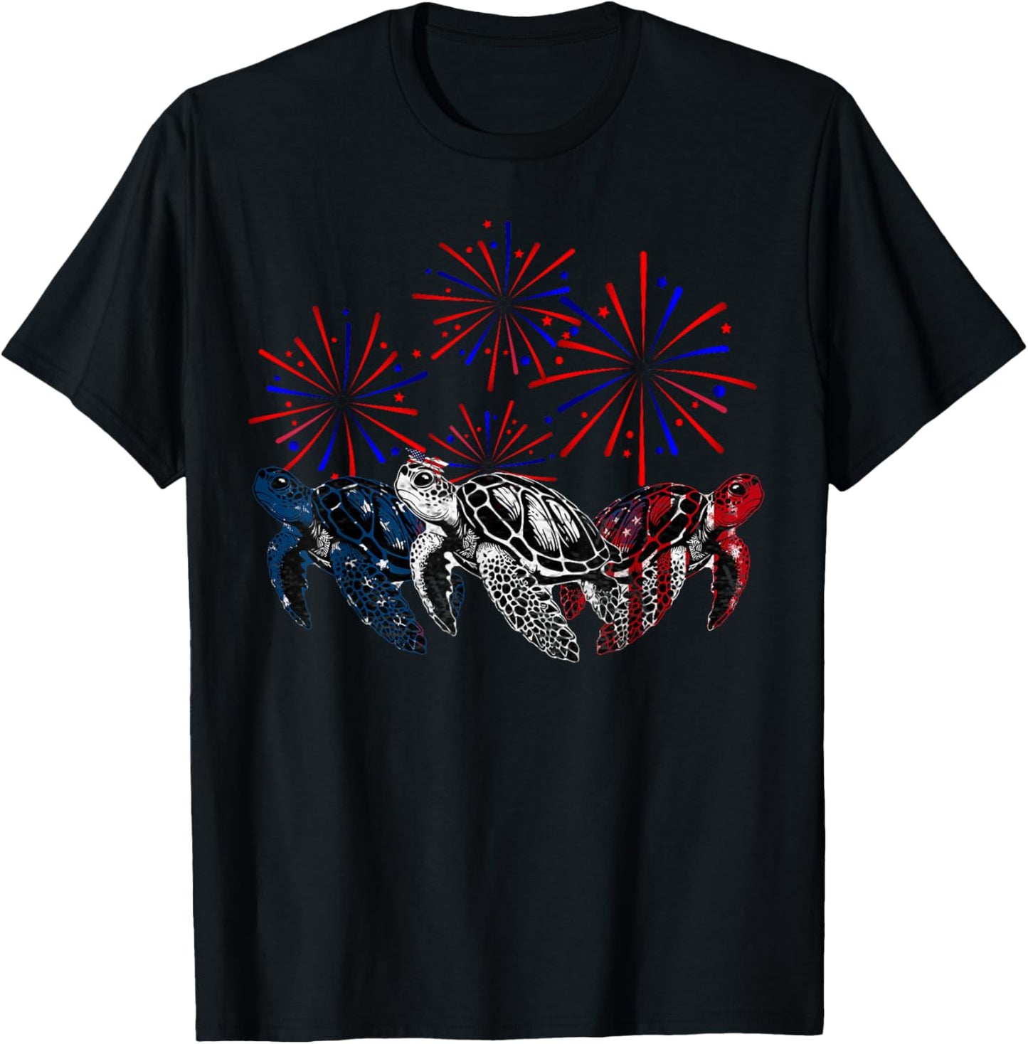 Sea Turtles USA Flag Women Men Sea Turtles Lover 4th Of July T-Shirt