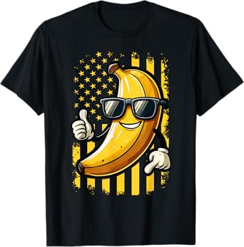 Graphic Bananas Proud Name Retro American Flag Bananas Lover T-Shirt