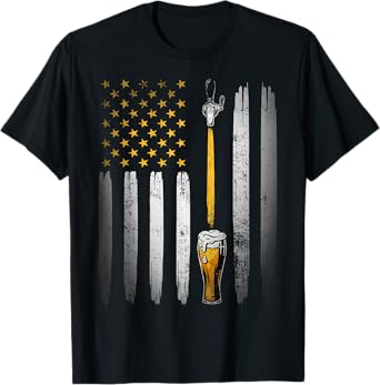 Retro USA US American Flag Beer Craft Brewer Craft Beer T-Shirt for Women Men