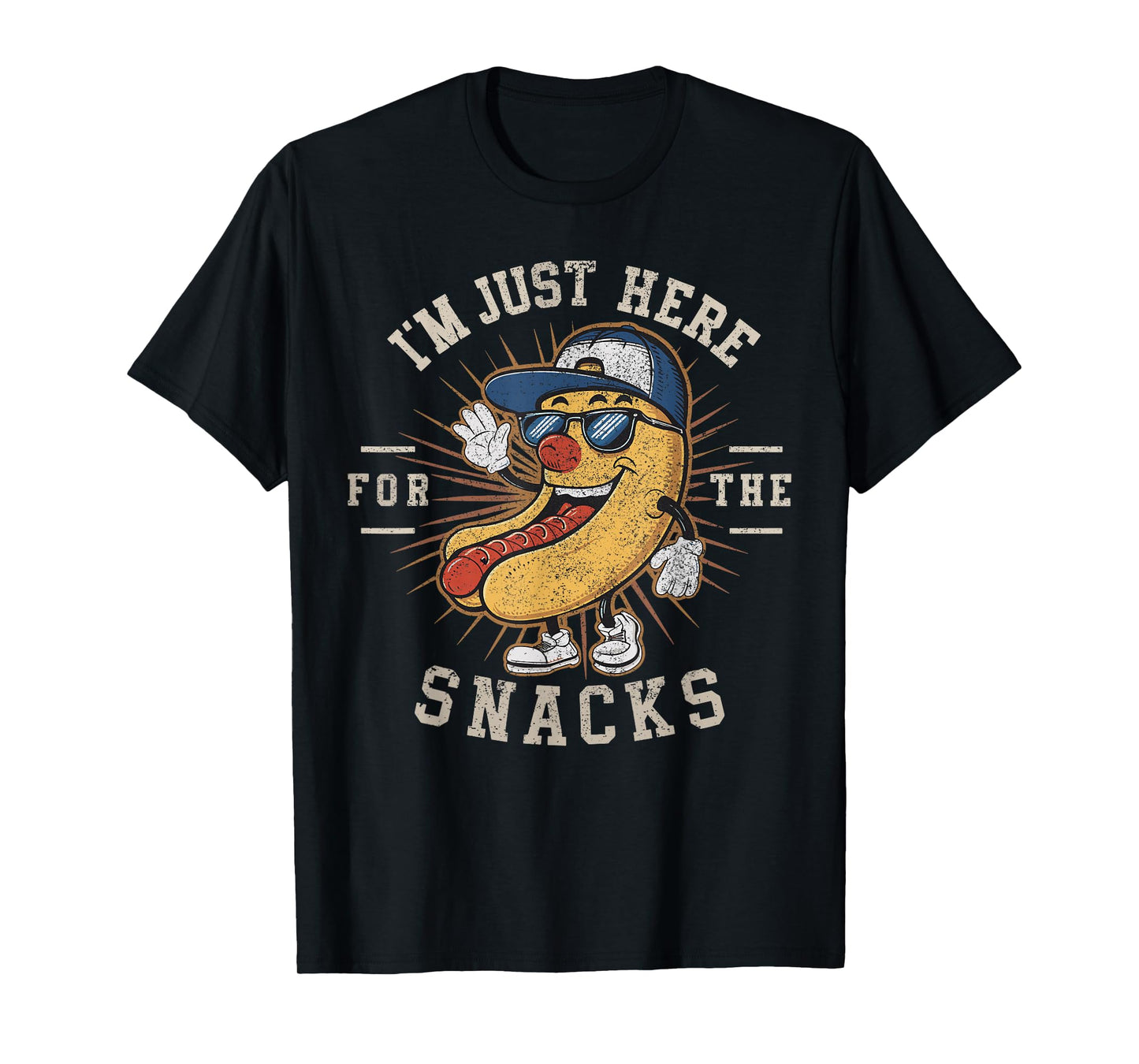 Funny I'm Just Here For The Snacks Football T-Shirt