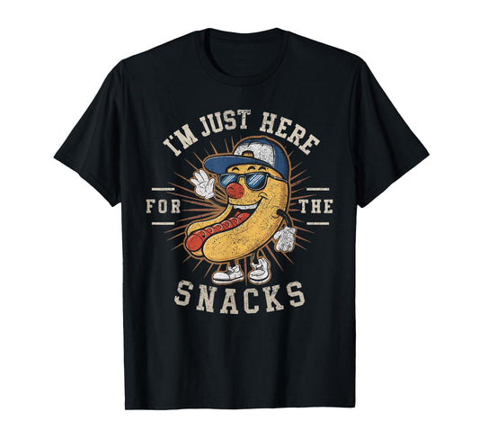 Funny I'm Just Here For The Snacks Football T-Shirt