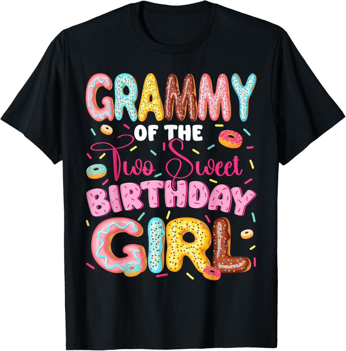 Grammy Of The Two Sweet 2Nd Birthday Girl Donut Lover T-Shirt