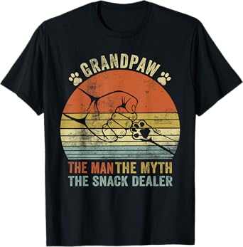 Grandpaw The Myth The Snack Dealer Fathers Day Dog Grandpa T-Shirt