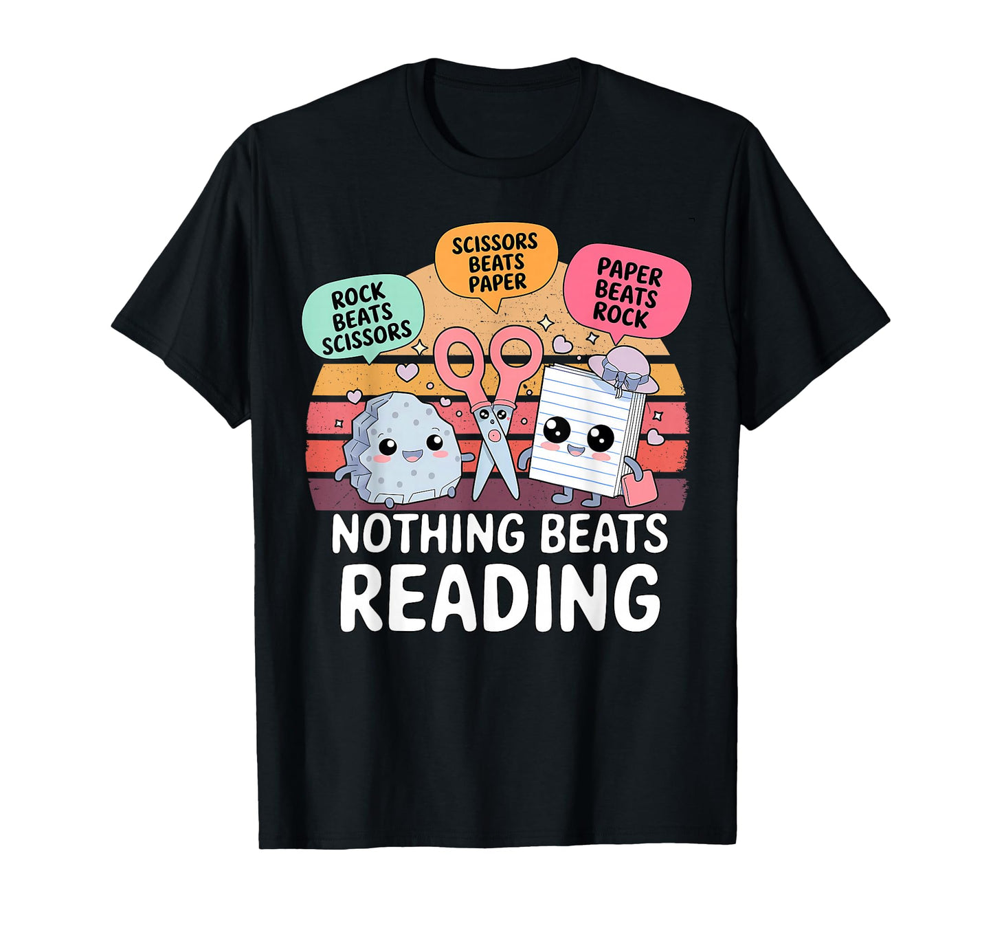 Nothing Beats Reading Rock Paper Scissors Books Lover T-Shirt