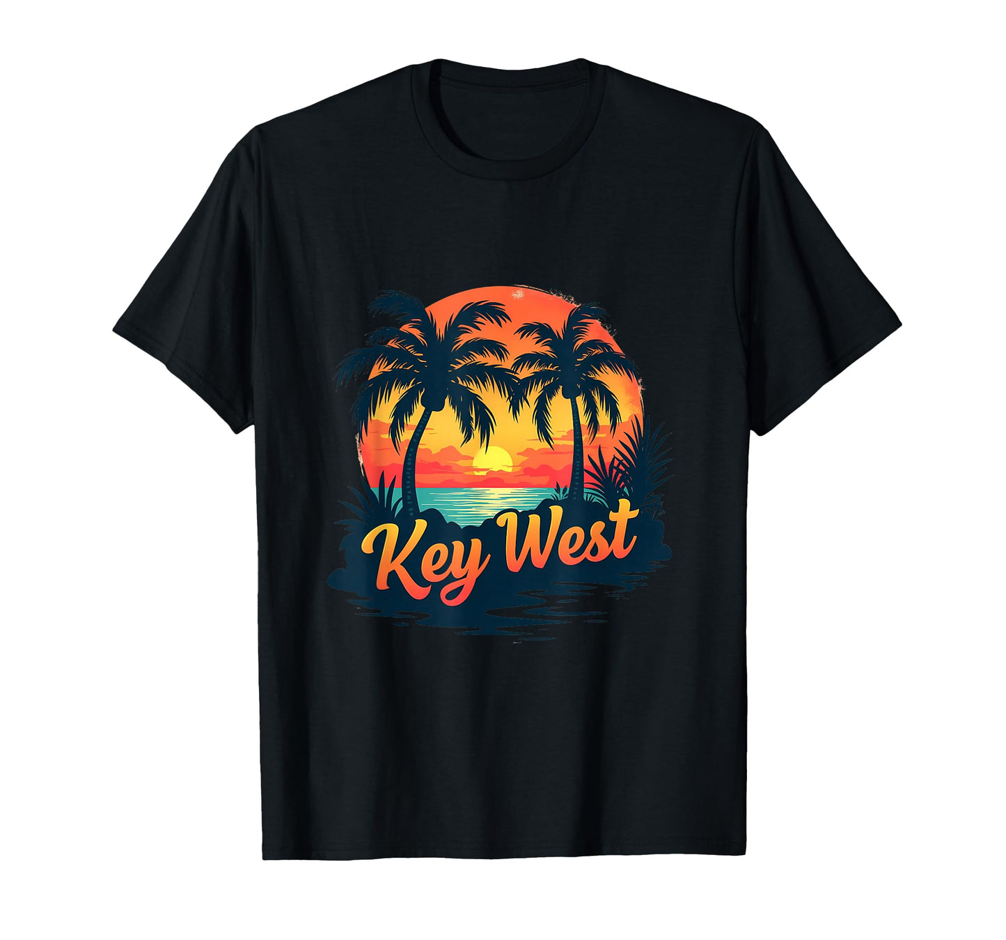 Key West Tropical Sunset Beach Scene T-Shirt