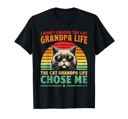 Cat Grandpa Life Cat Lover Grandpa Cat Grandfather T-Shirt