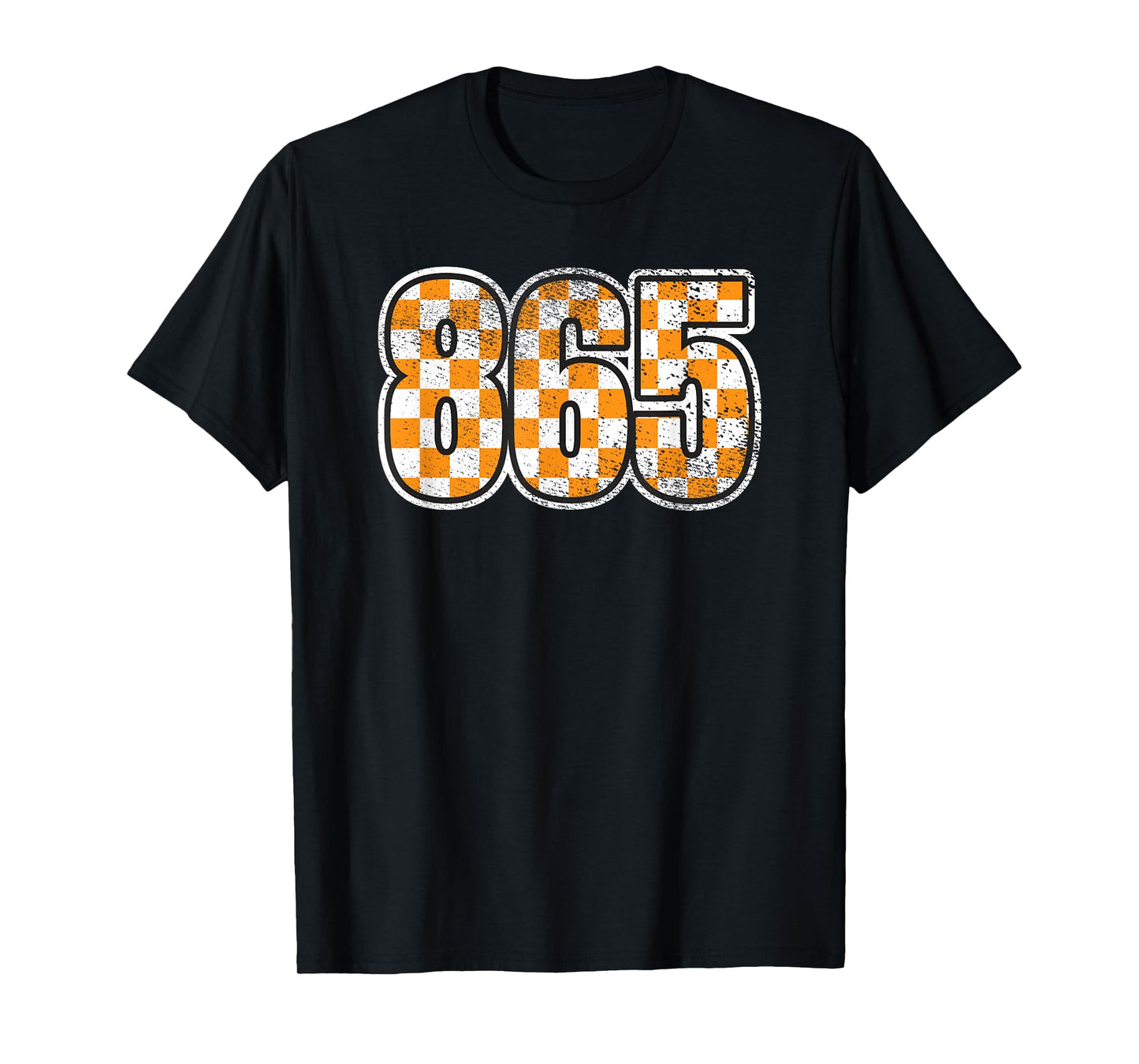 Volunteer State Orange and White Checkerboard Tennessee 865 T-Shirt