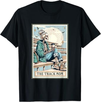The Track Mom Skeleton Card Track & Field Spooky Halloween T-Shirt