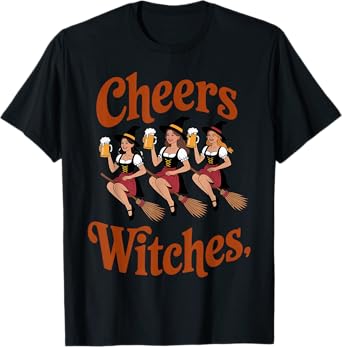 Halloween Cheers Witches Oktoberfest Beer Festival Bavarian T-Shirt