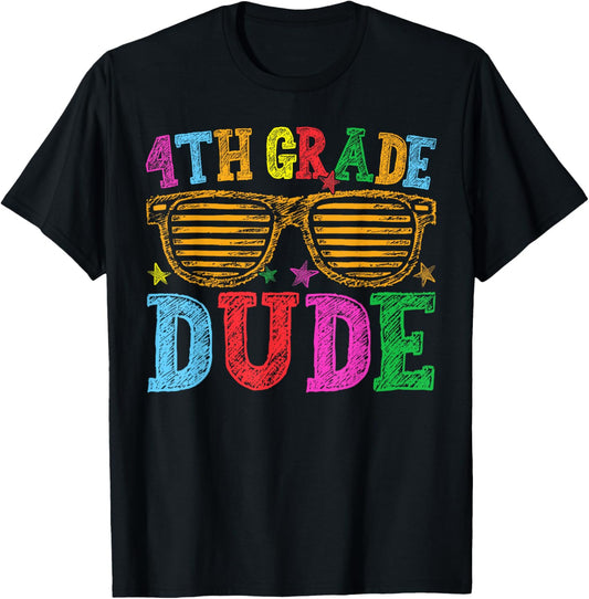 4th Grade Dude Back To School First Day Boy Kid Tee by TeeBrew