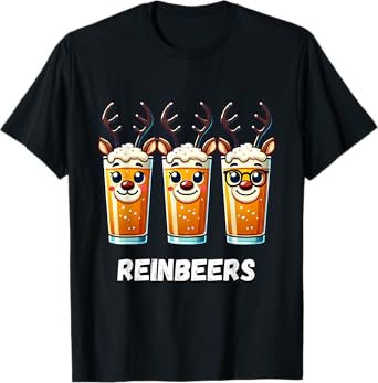 Reinbeers Funny Reindeer Beer Christmas Drinking T-Shirt