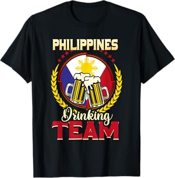 Philippines Drinking Team Funny Beer Party Philippine T-Shirt
