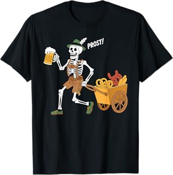 Oktoberfest Halloween Skeleton Beer Funny Oktoberfest T-Shirt