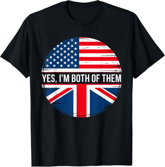 Vintage Half American Half British Flag Great Britain Usa T-shirt